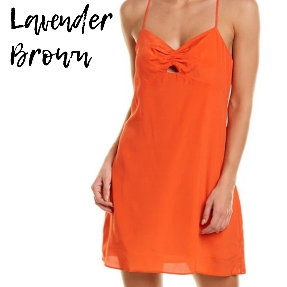 Lavender Brown Racerback Silk Minidress